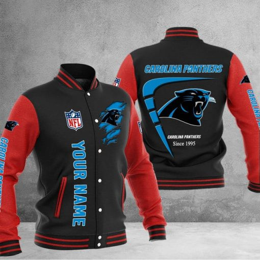 Carolina Panthers Custom Multicolors Button Jacket PB3J42H