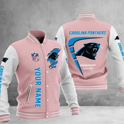 Carolina Panthers Custom Multicolors Button Jacket PB3J42H