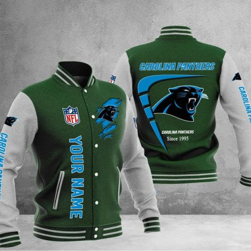 Carolina Panthers Custom Multicolors Button Jacket PB3J42H
