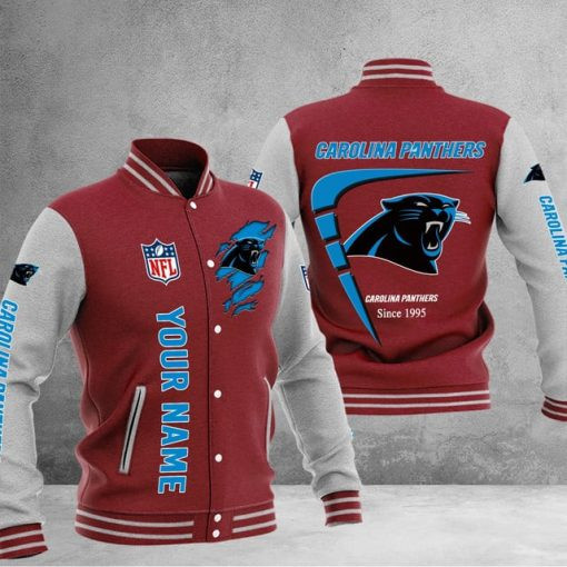 Carolina Panthers Custom Multicolors Button Jacket PB3J42H