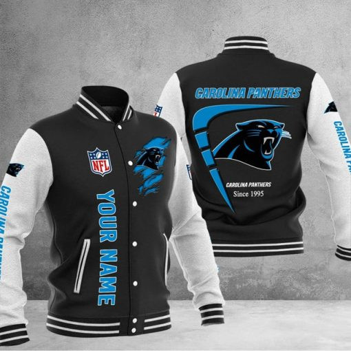 Carolina Panthers Custom Multicolors Button Jacket PB3J42H