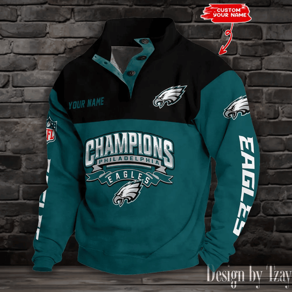 SPECIAL LIMITED EDITION IN 2025 - Philadelphia Eagles Double Stand Collar Sport Hoodies S9DBSCH1347
