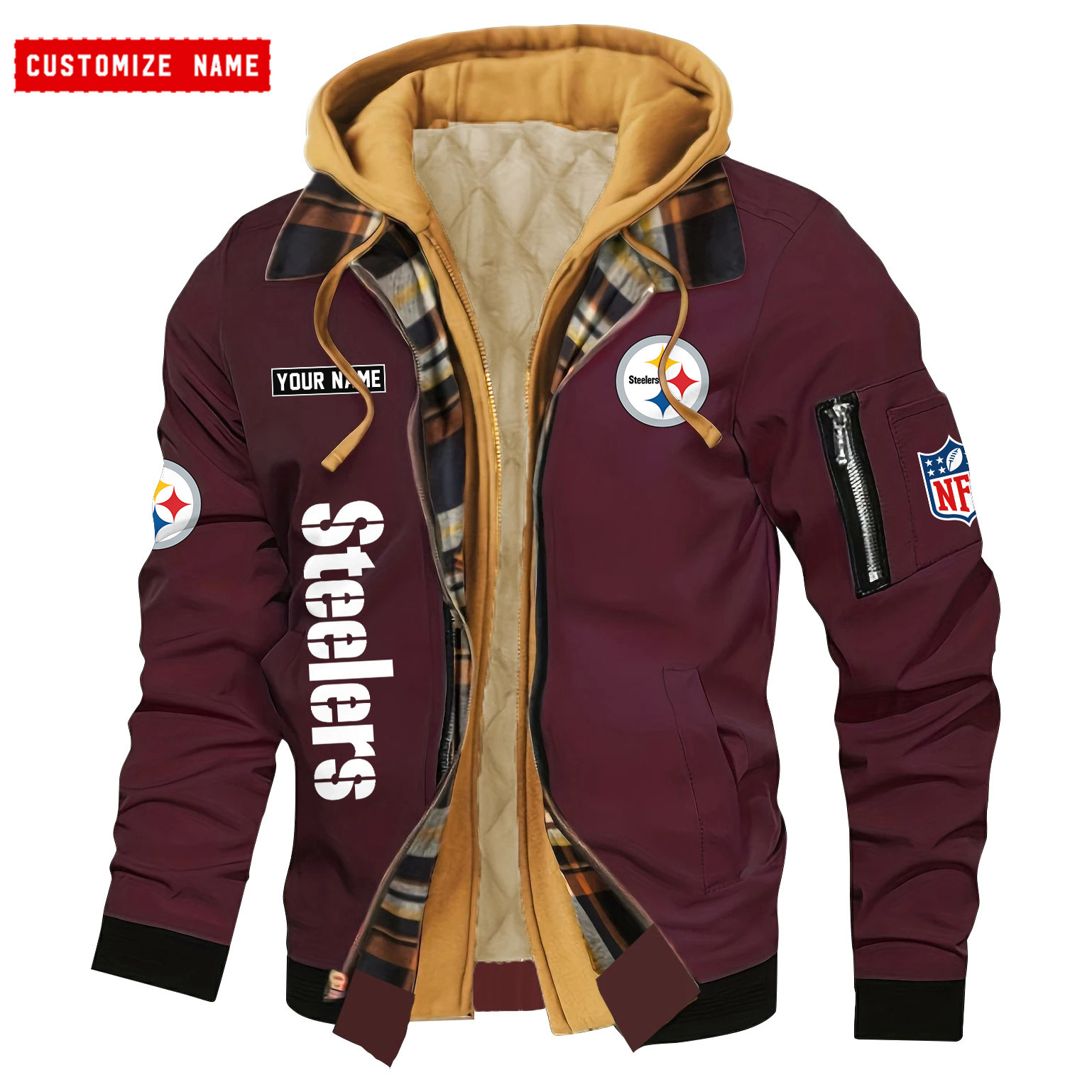 Pittsburgh Steelers Jacket Casual Fake Two Piece Design SPTJCFTPD059
