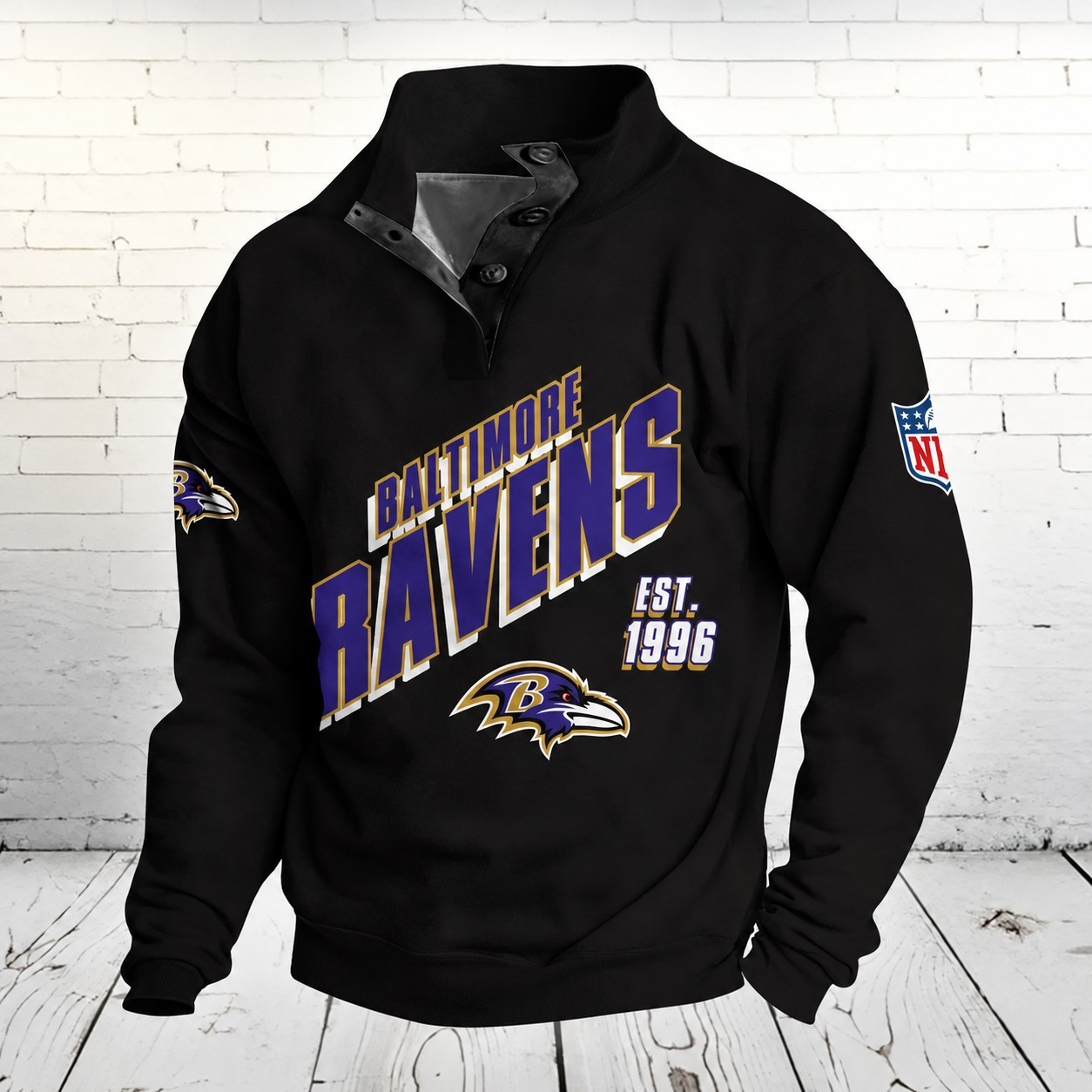 Baltimore Ravens NFL Half Button Long Sleeve Hoodie Trending 2025 S9DBSCH1724