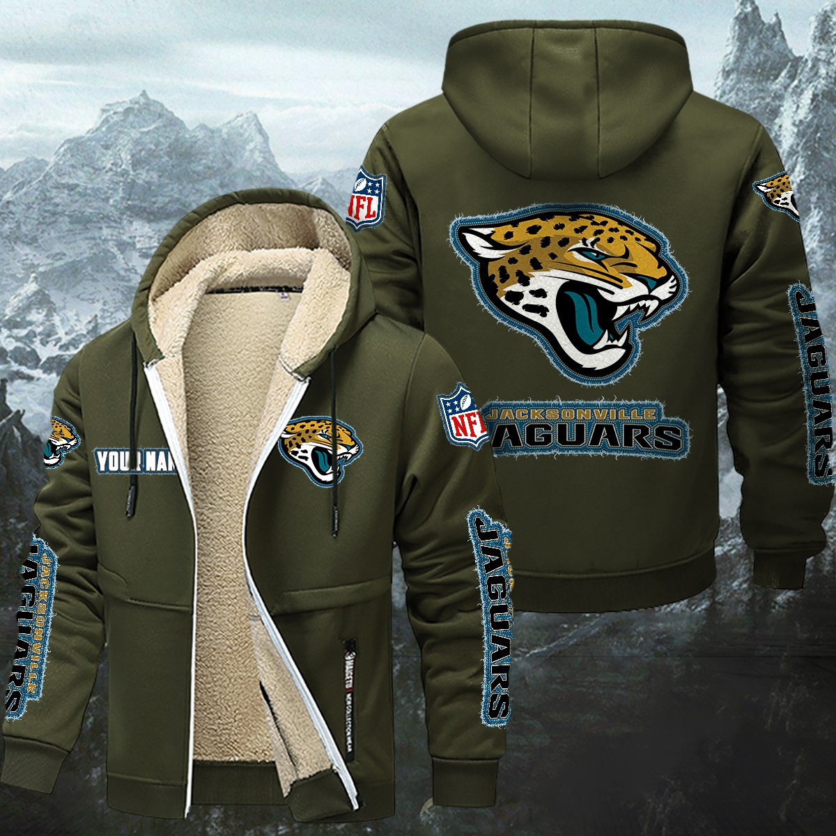 Jacksonville Jaguars Sherpa-Lined Zip Hoodie WINHZVC12015