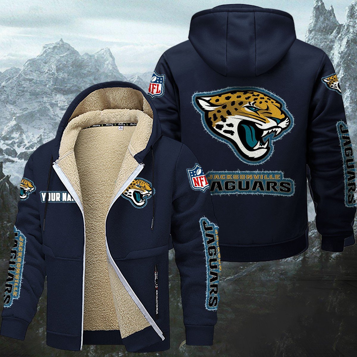 Jacksonville Jaguars Sherpa-Lined Zip Hoodie PBRVWB3