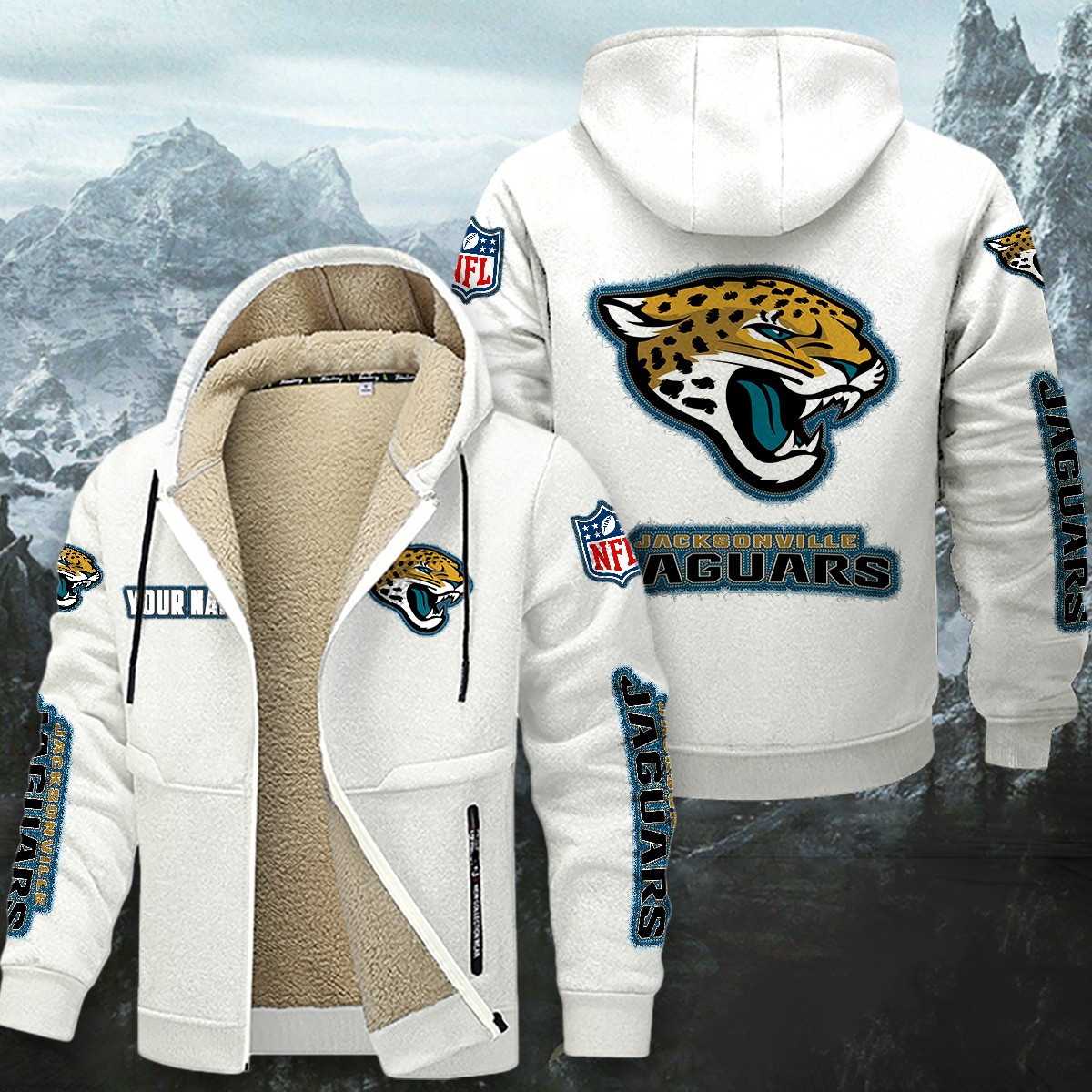 Jacksonville Jaguars Sherpa-Lined Zip Hoodie PBRVWB3