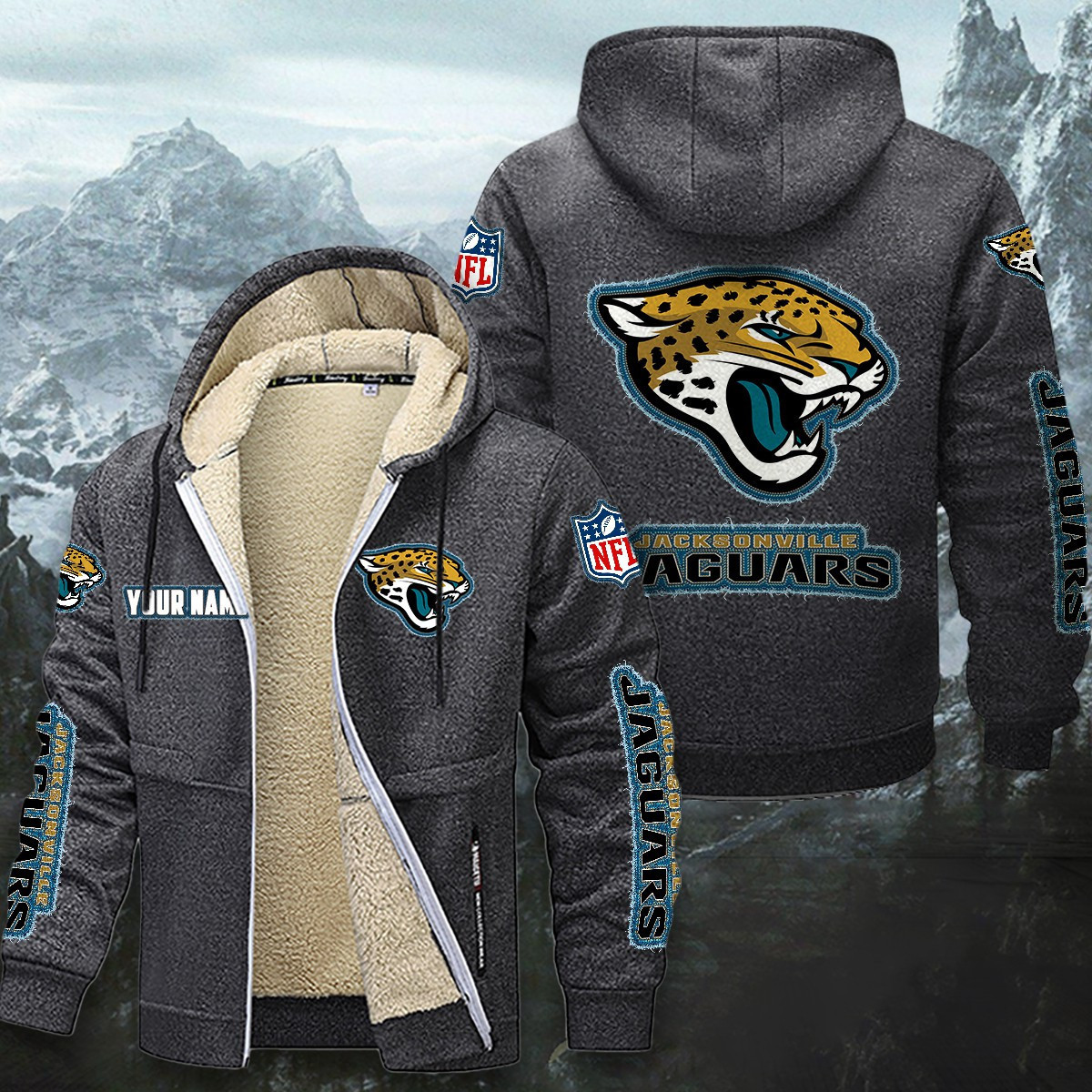 Jacksonville Jaguars Sherpa-Lined Zip Hoodie PBRVWB3