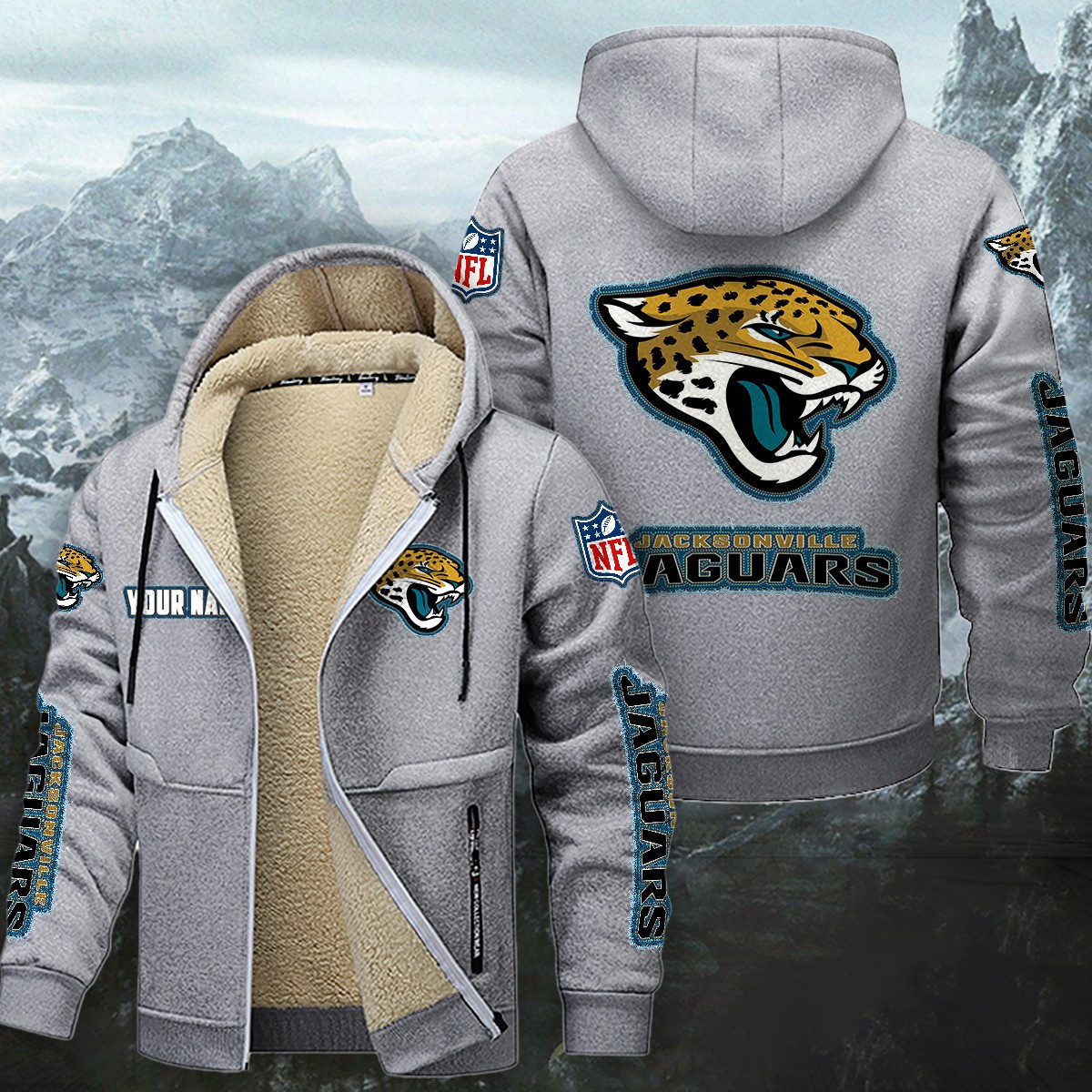 Jacksonville Jaguars Sherpa-Lined Zip Hoodie PBRVWB3