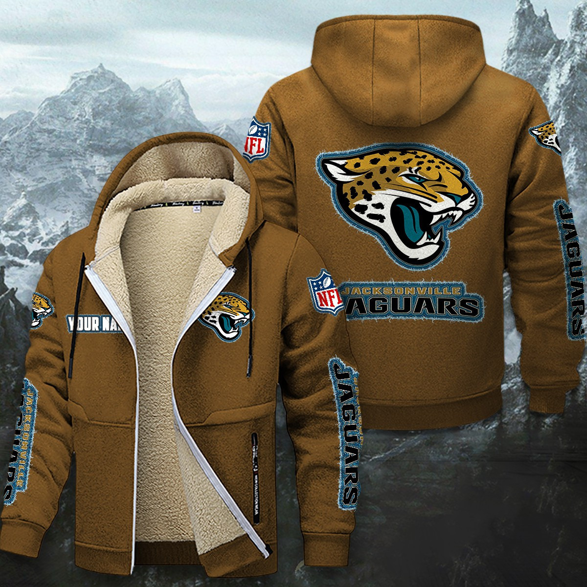 Jacksonville Jaguars Sherpa-Lined Zip Hoodie PBRVWB3