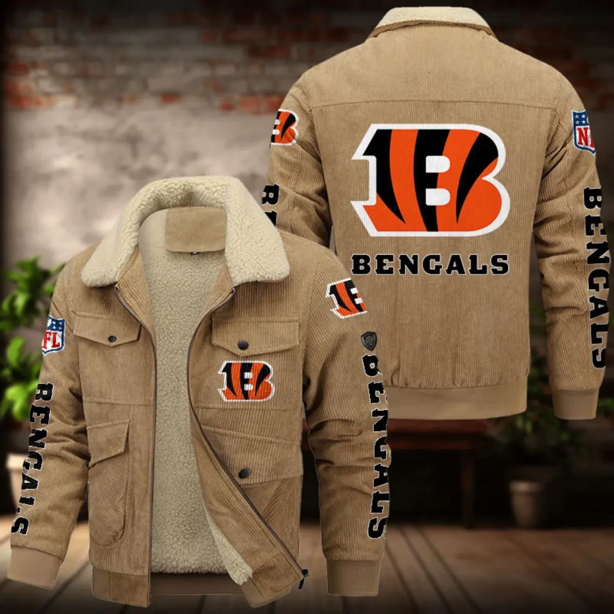 Cincinnati Bengals Men's Thickened Corduroy Jacket ANZANZTCJ007