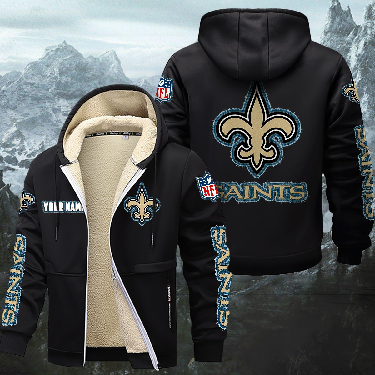 New Orleans Saints Sherpa-Lined Zip Hoodie WINHZVC12023