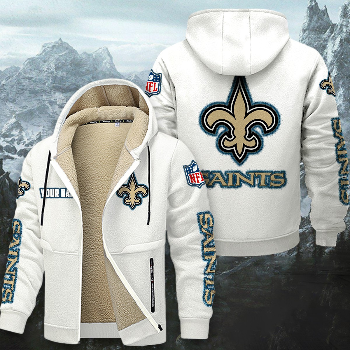 New Orleans Saints Sherpa-Lined Zip Hoodie PB2U0KK