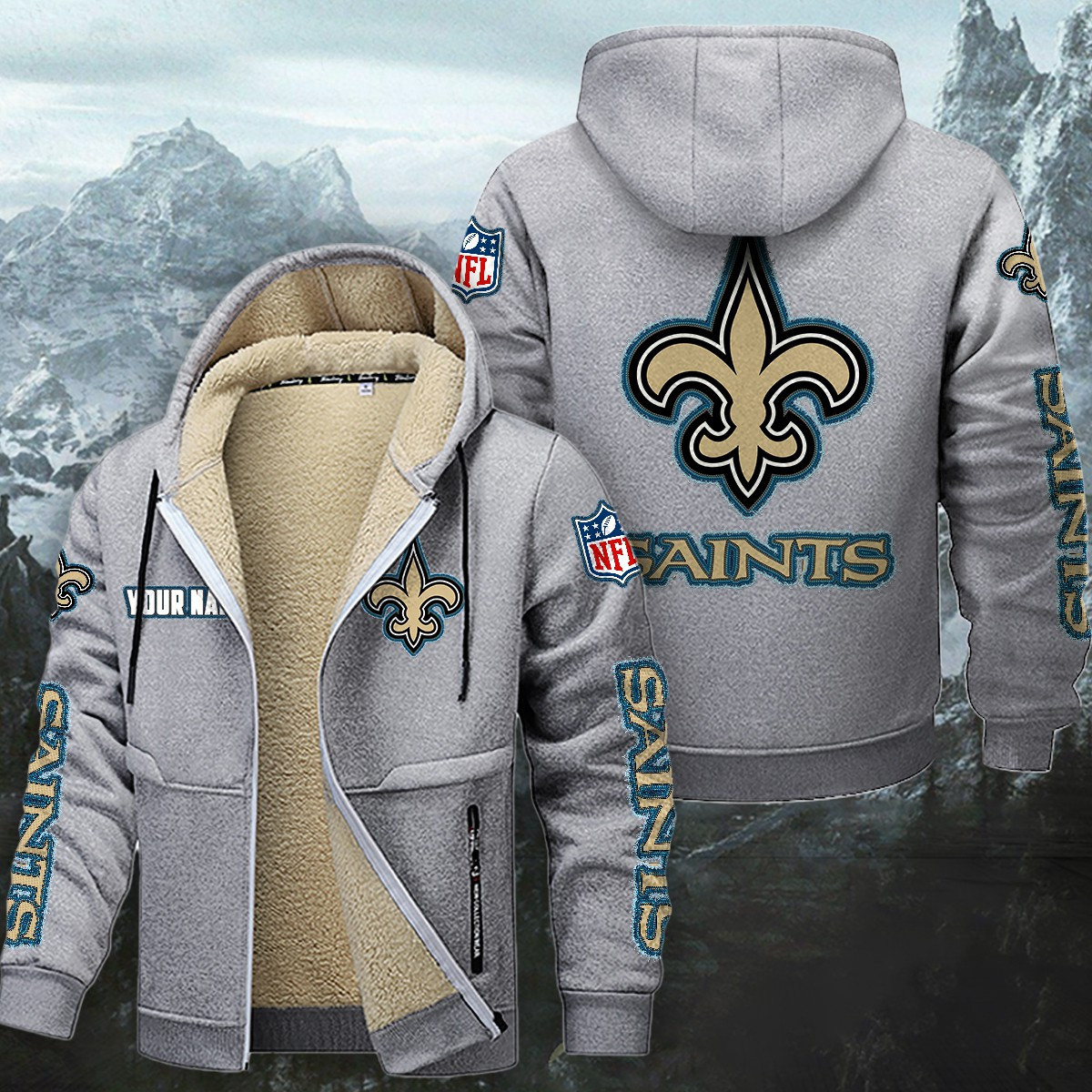 New Orleans Saints Sherpa-Lined Zip Hoodie PB2U0KK