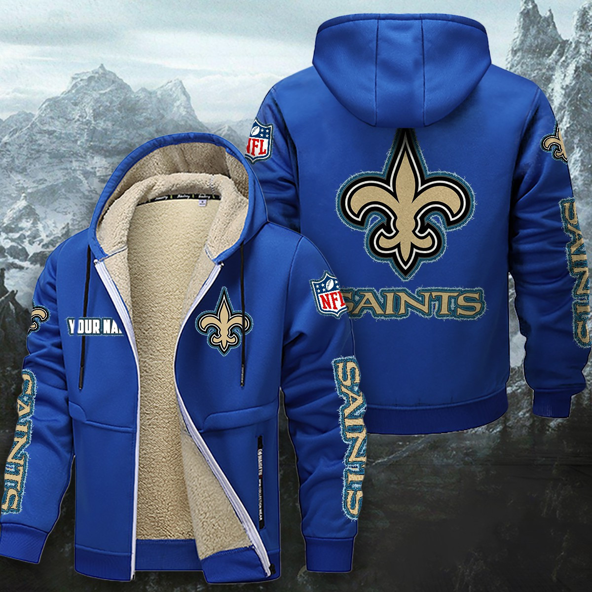 New Orleans Saints Sherpa-Lined Zip Hoodie PB2U0KK