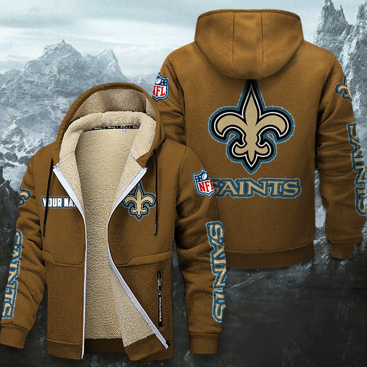 New Orleans Saints Sherpa-Lined Zip Hoodie PB2U0KK