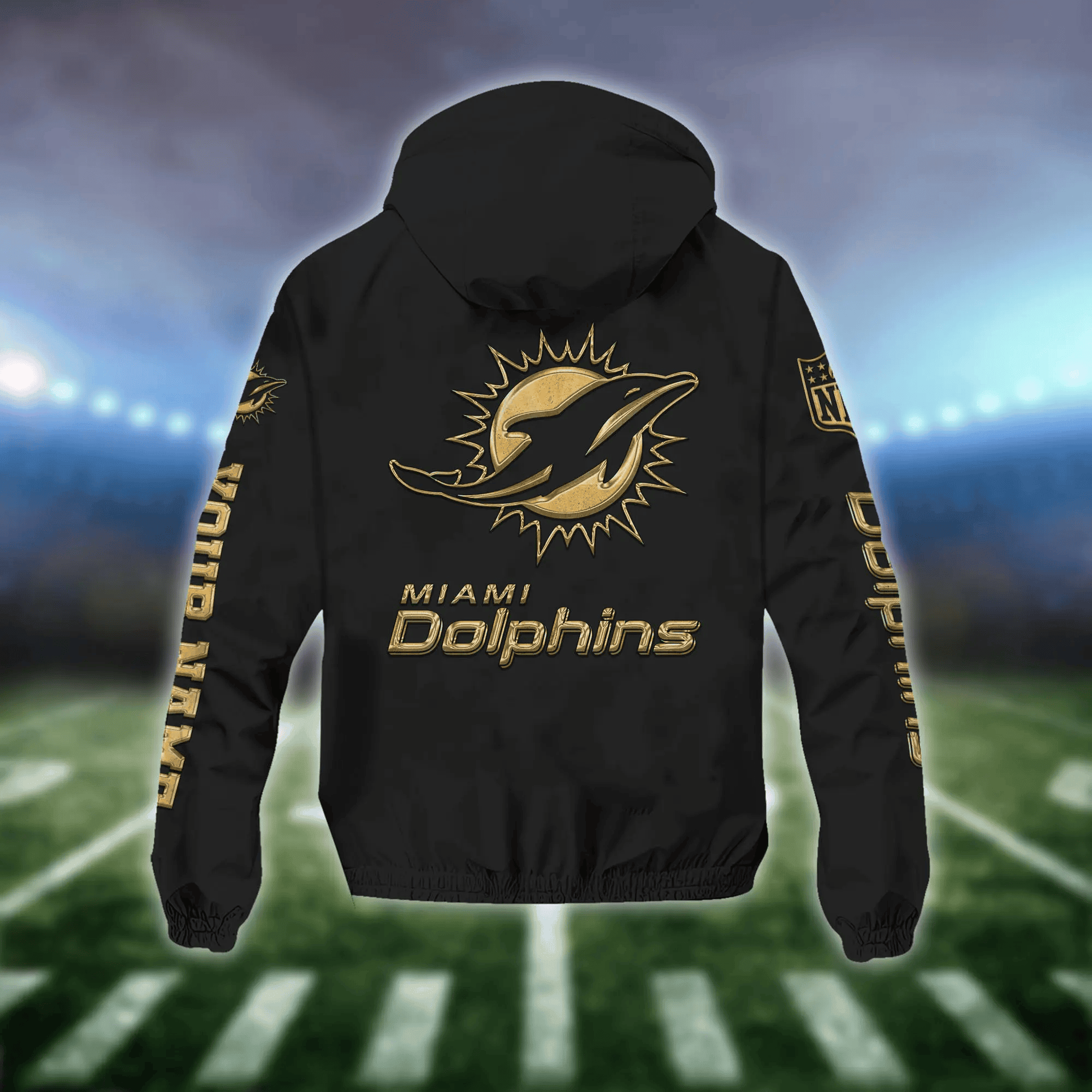 Miami Dolphins Custom Windbreaker Outdoor Jacket Sport Fan Gift PBYPL36