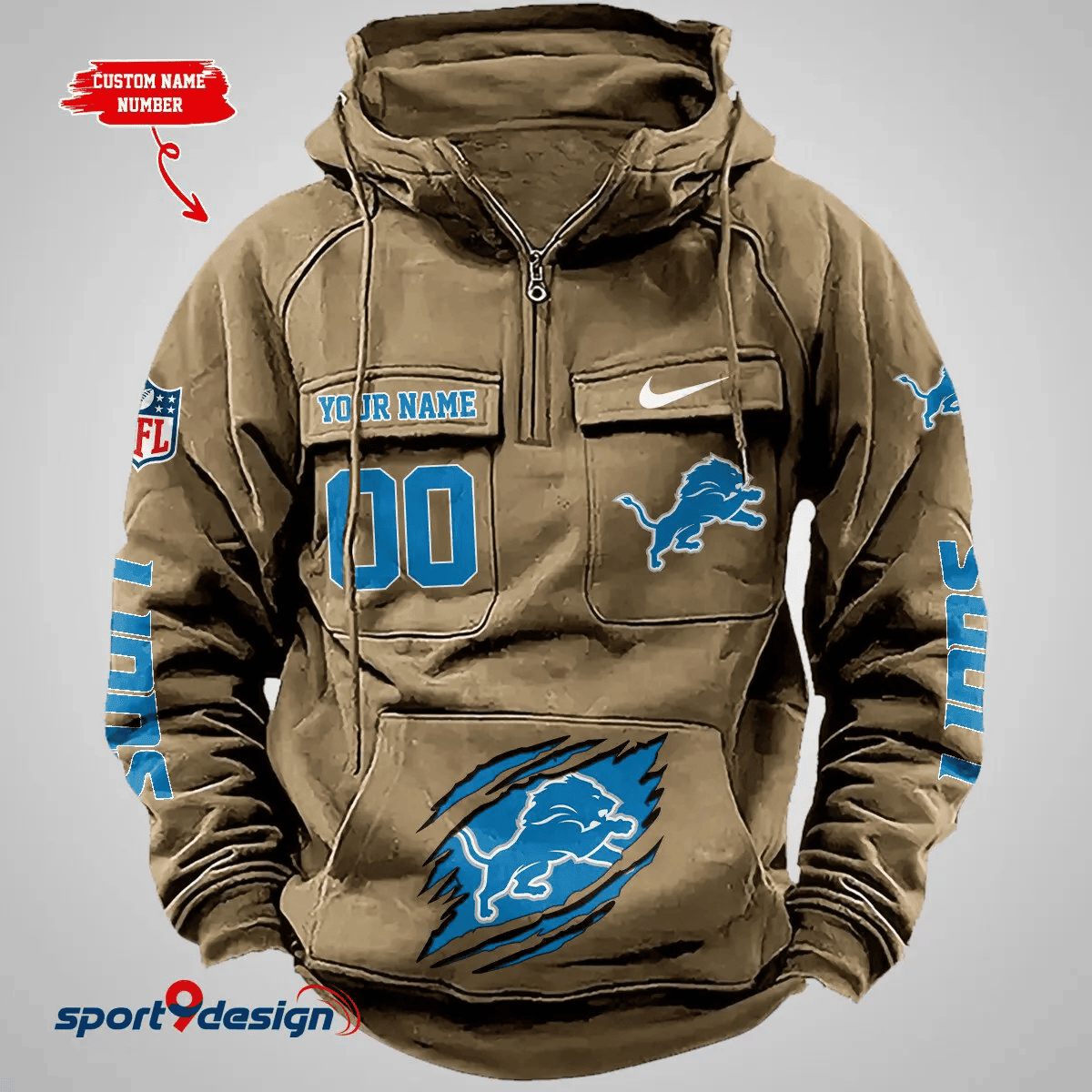 Detroit Lions Vintage Men Hoodie PB23D5Q