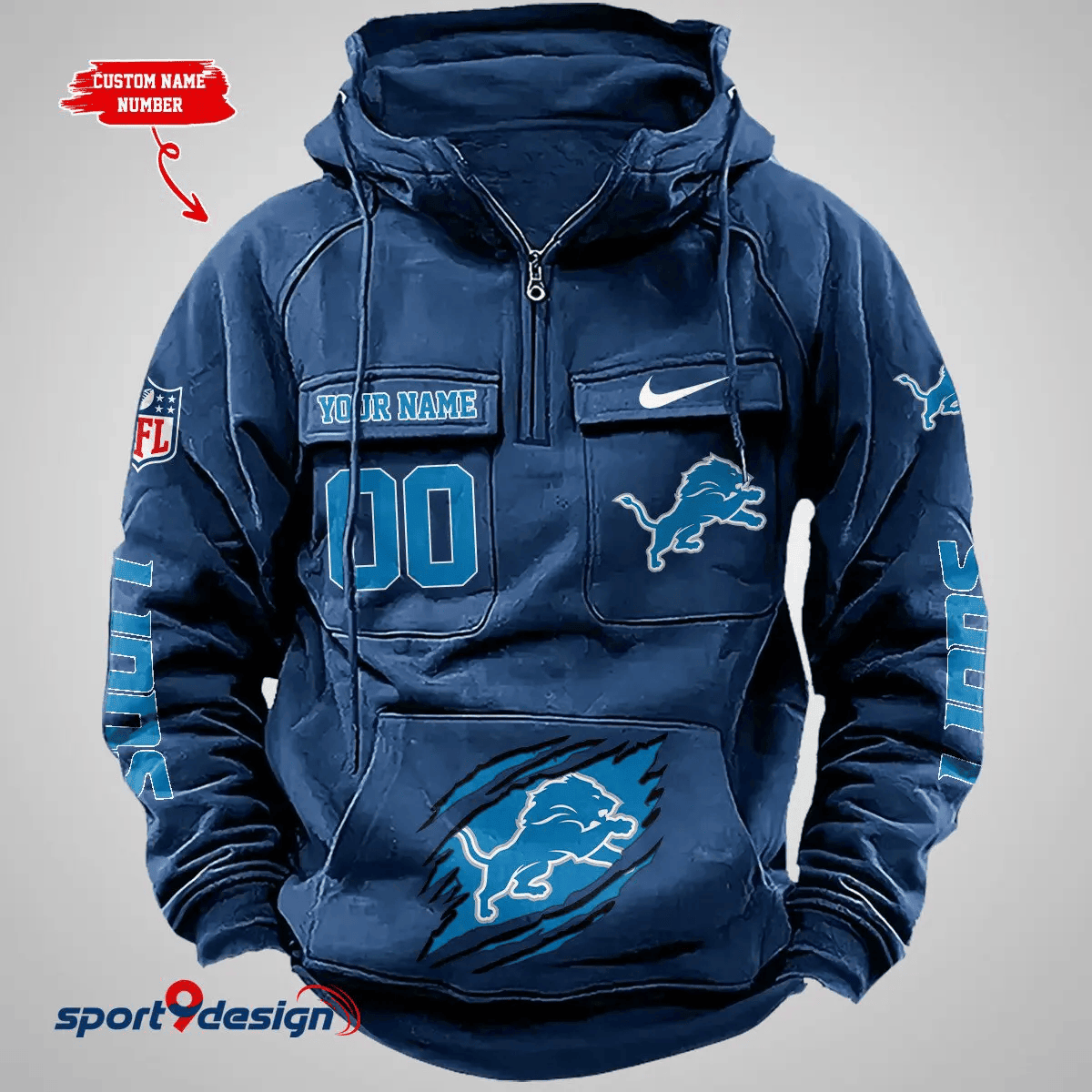 Detroit Lions Vintage Men Hoodie PB23D5Q