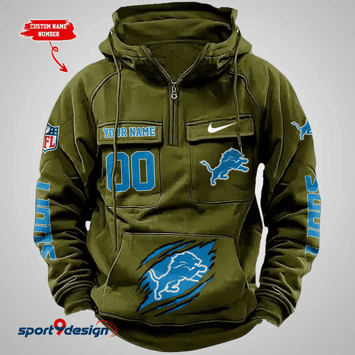 Detroit Lions Vintage Men Hoodie PB23D5Q