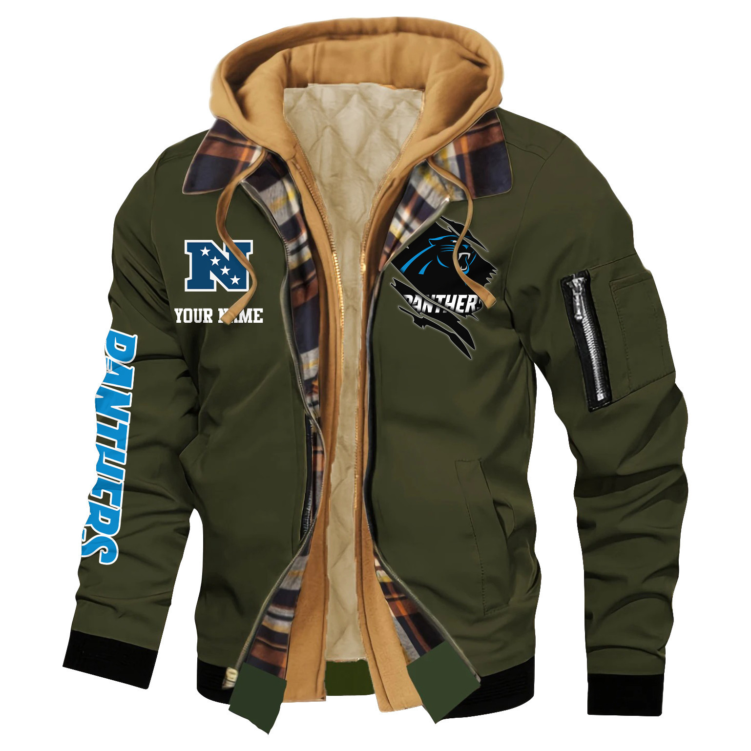 Carolina Panthers Jacket Casual Fake Two Piece Design SPTJCFTPD005