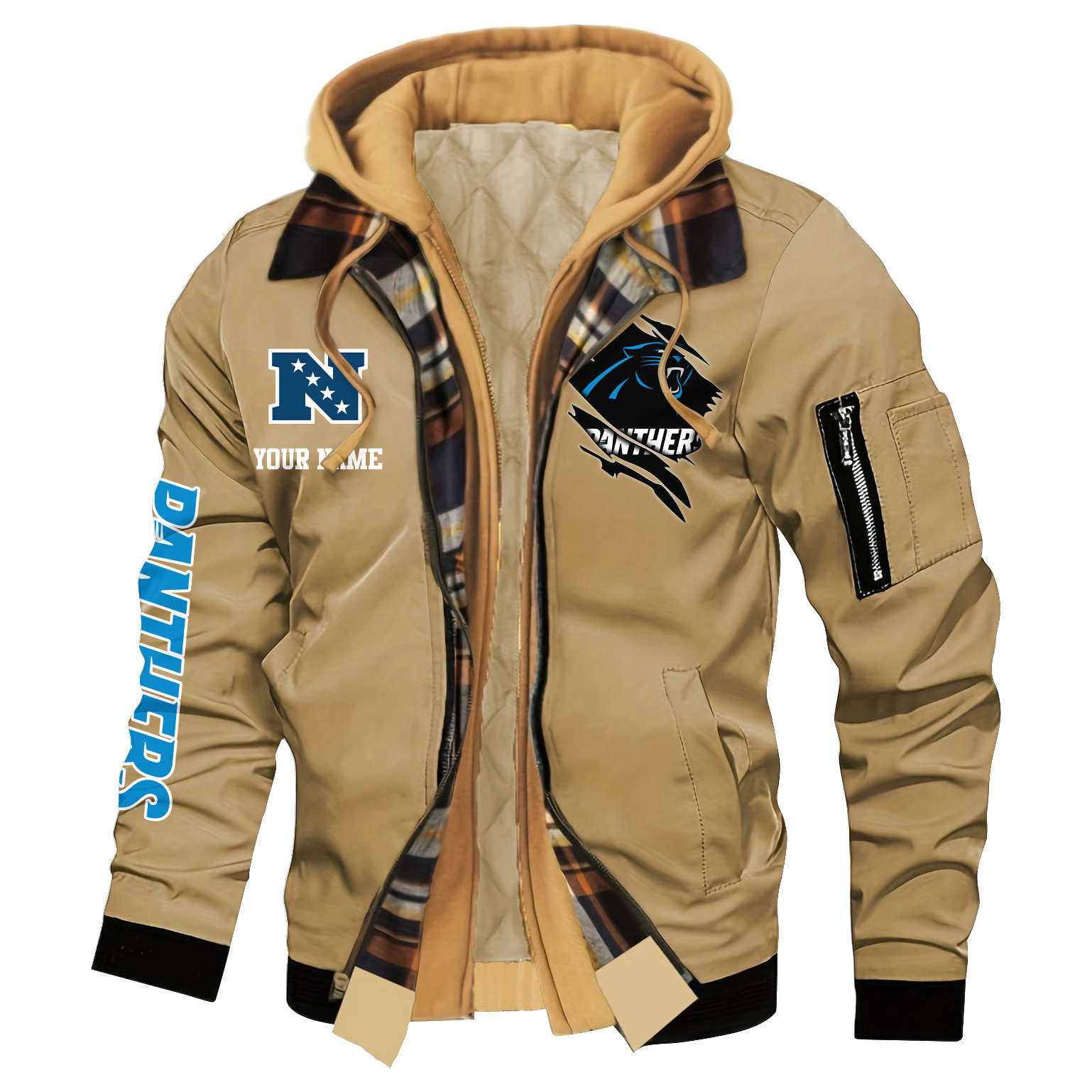 Carolina Panthers Jacket Casual Fake Two Piece Design PBJ250T