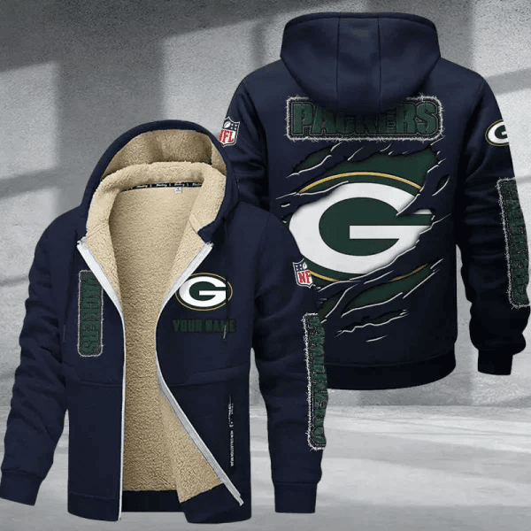 Green Bay Packers Thickened Zipper Hoodies PBE9C4V