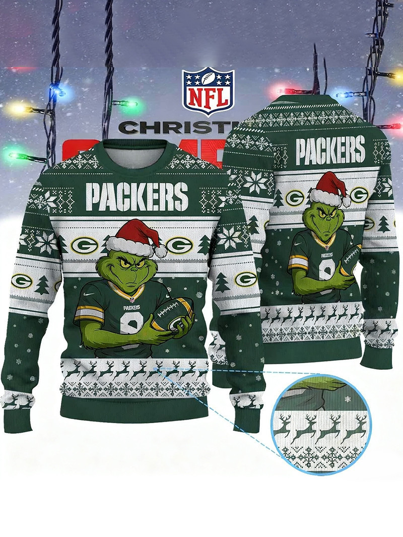 Green Bay Packers Premium Grinch Ugly Sweater GU88