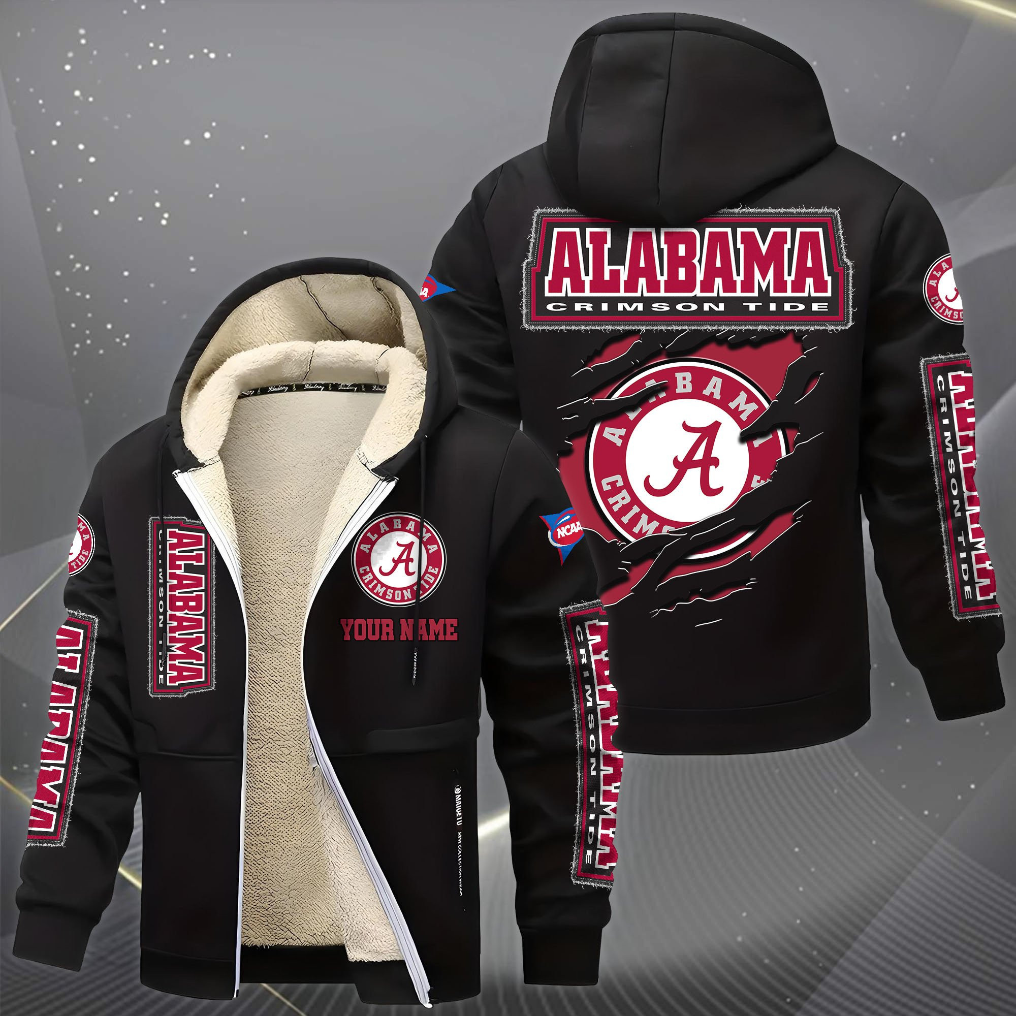Alabama Crimson Tide Hoodies Zip Velvet Coat PBZ7NVF