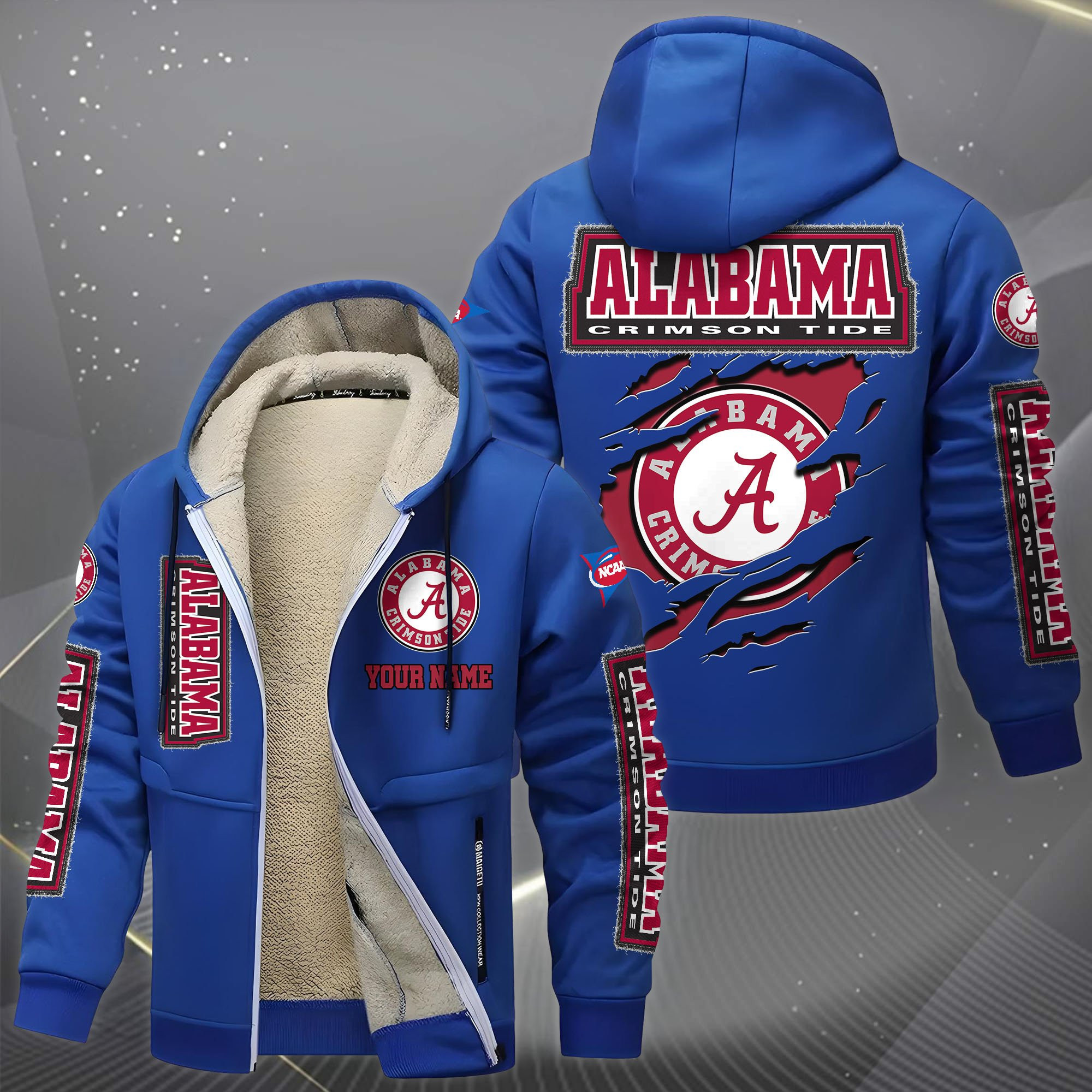 Alabama Crimson Tide Hoodies Zip Velvet Coat PBZ7NVF
