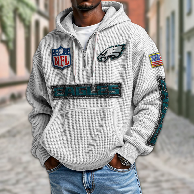 Philadelphia Eagles DMKT0026 Waffle Half Zip Hoodie