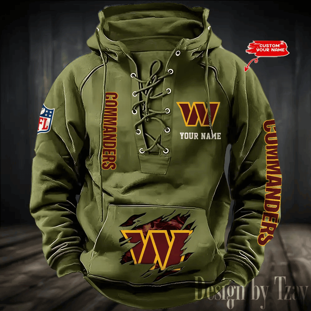 Washington Commanders Men's Hooded Lace-up Hoodie PBHDWY5