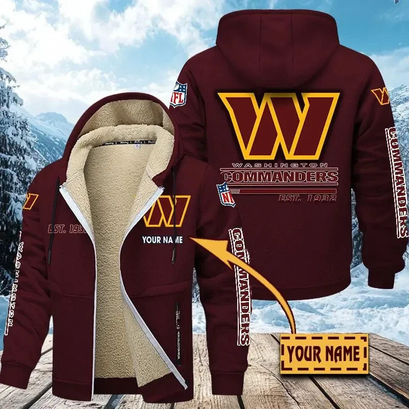 Washington Commanders Zip Up Fur Coat PBKKQE9