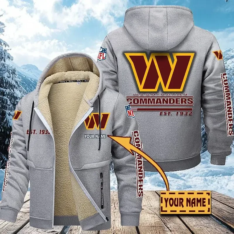 Washington Commanders Zip Up Fur Coat PBKKQE9