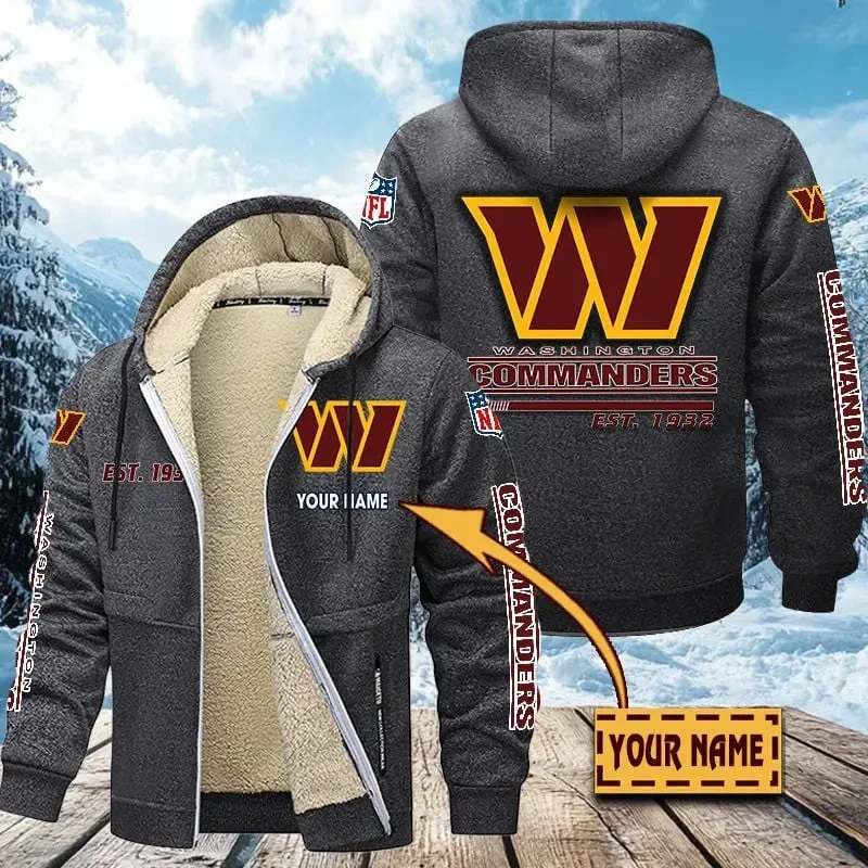 Washington Commanders Zip Up Fur Coat PBKKQE9