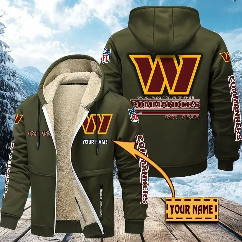 Washington Commanders Zip Up Fur Coat PBKKQE9