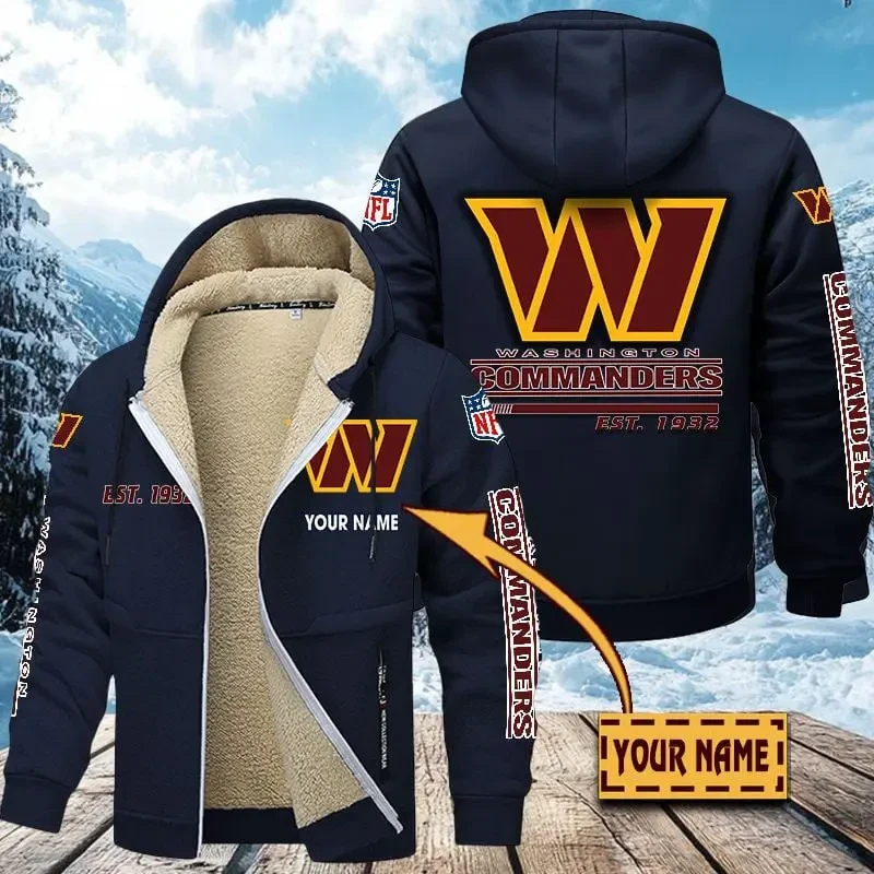 Washington Commanders Zip Up Fur Coat PBKKQE9