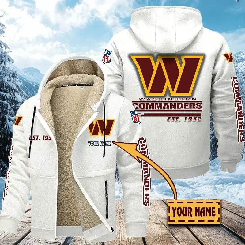 Washington Commanders Zip Up Fur Coat PBKKQE9
