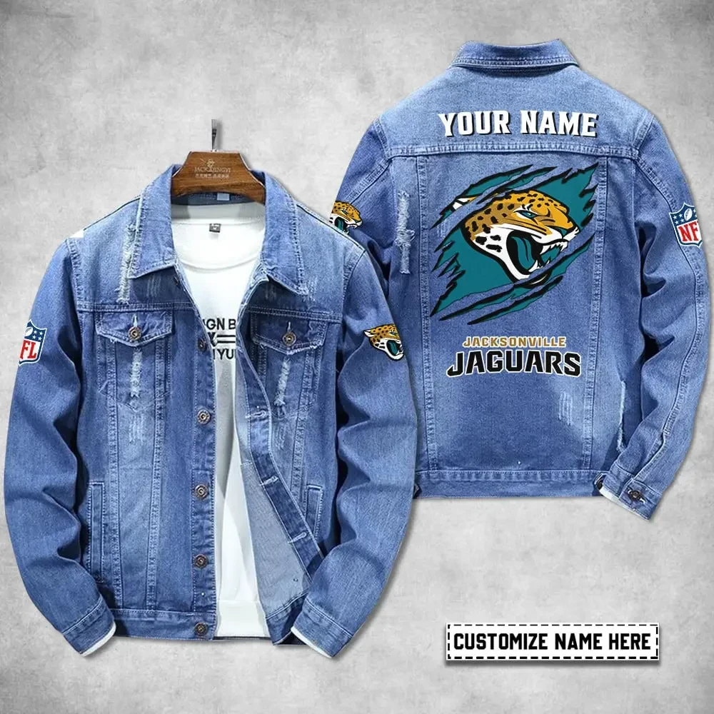 Jacksonville Jaguars Personalized New Denim Jacket S9DJ075