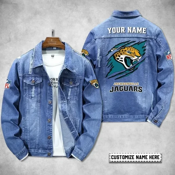 Jacksonville Jaguars Personalized New Denim Jacket PB7EIF7