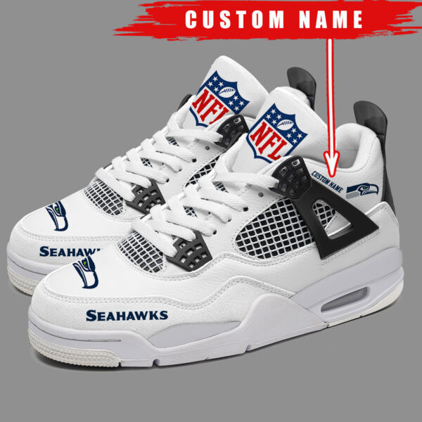 Seattle Seahawks Personalized AJ4 Sneaker PBKOP8I