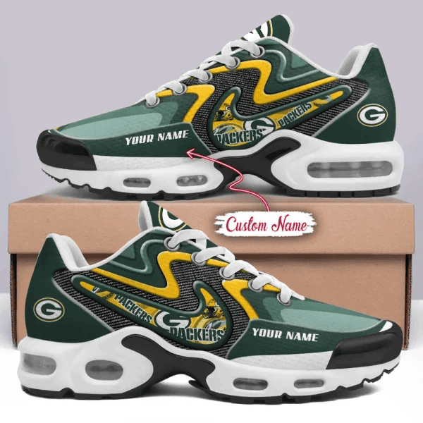 Green Bay Packers Personalized Plus T-N Youth Sneakers PBO9TUC
