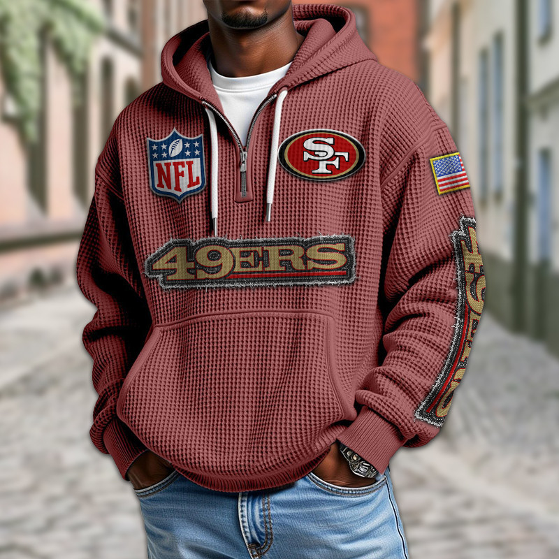 San Francisco 49ers DMKT0028 Waffle Half Zip Hoodie