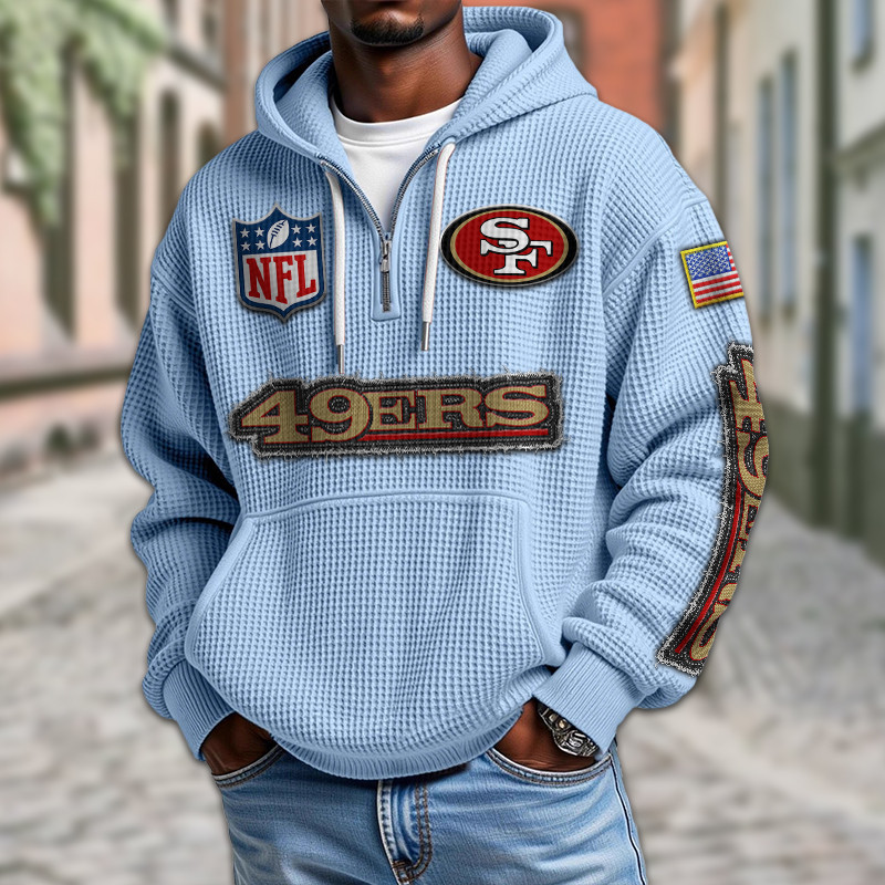 San Francisco 49ers Waffle Half Zip Hoodie PB5WZPI