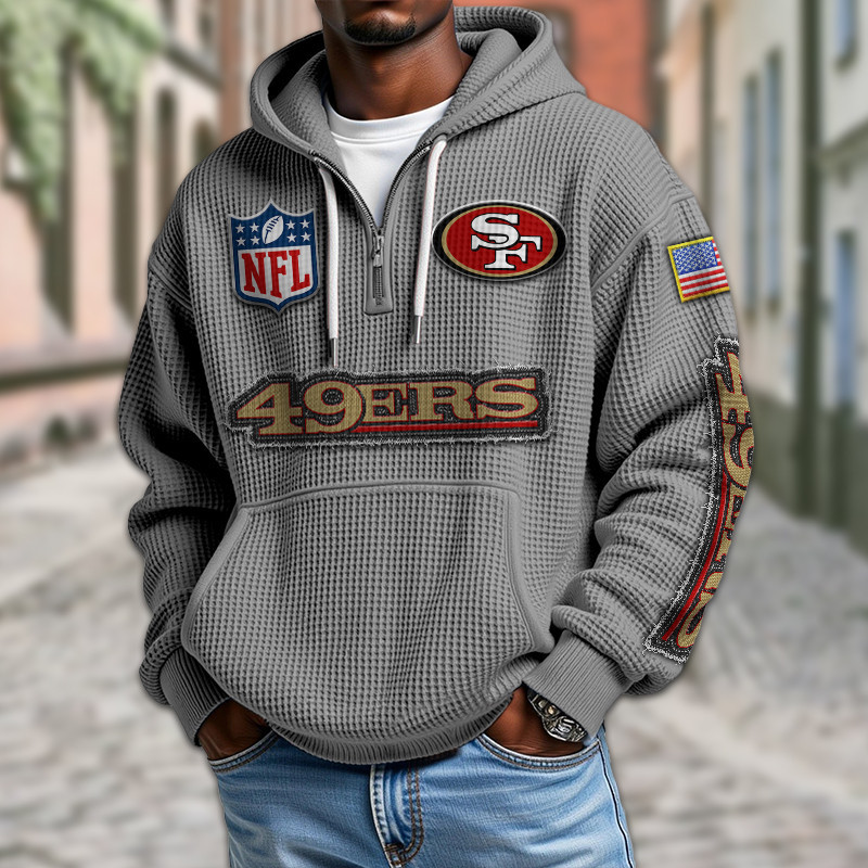 San Francisco 49ers Waffle Half Zip Hoodie PB5WZPI