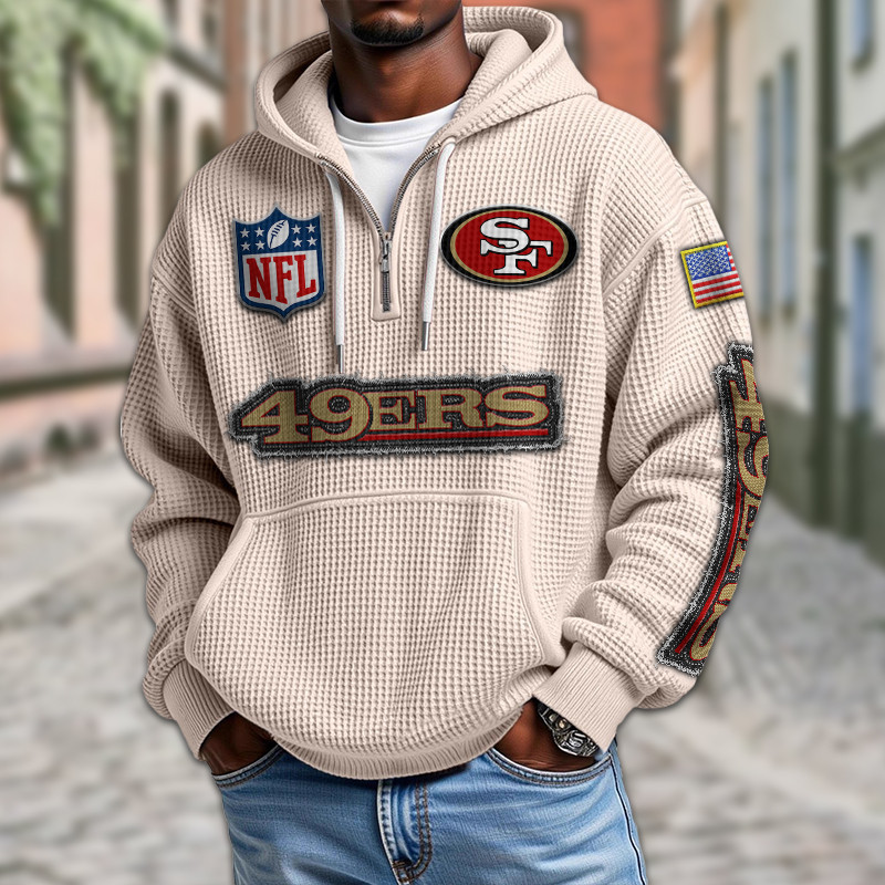 San Francisco 49ers Waffle Half Zip Hoodie PB5WZPI