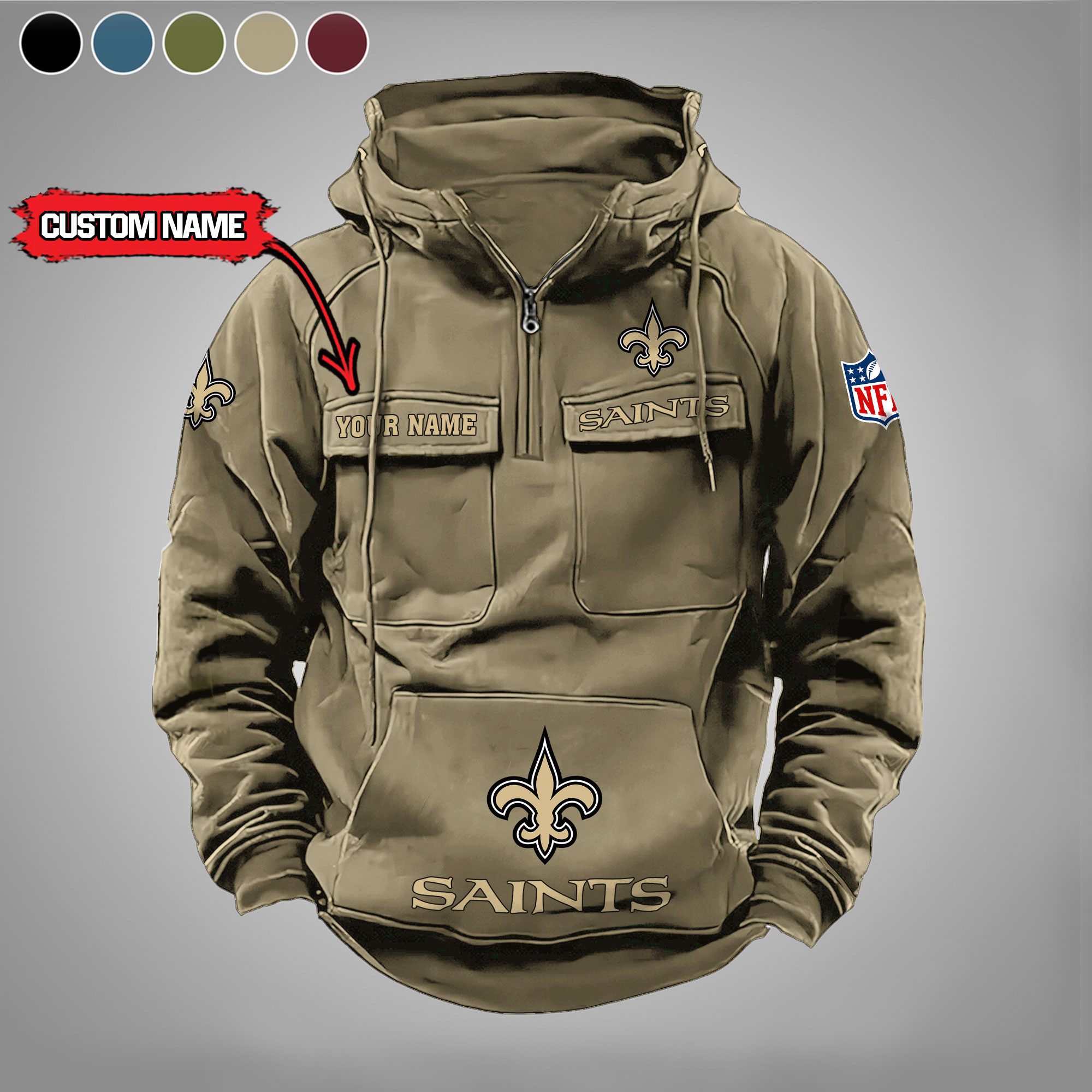 New Orleans Saints Vintage Men Hoodies DV5 PBUE1VX