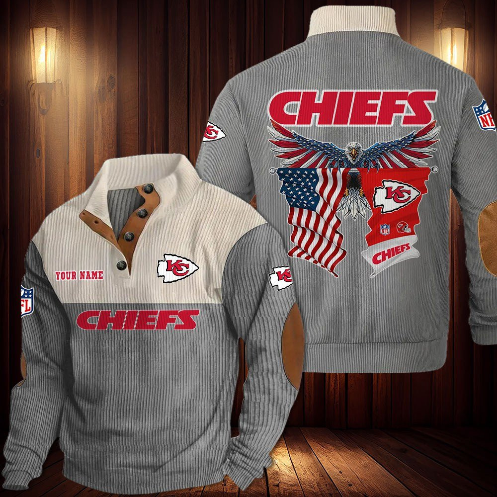 Kansas City Chiefs Double Stand Collar Sport Hoodie PB5Y742
