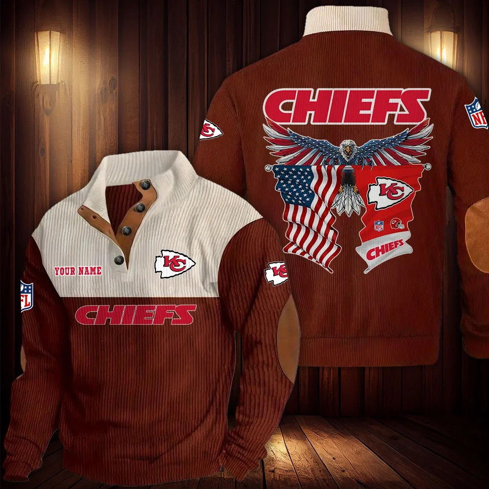 Kansas City Chiefs Double Stand Collar Sport Hoodie PB5Y742
