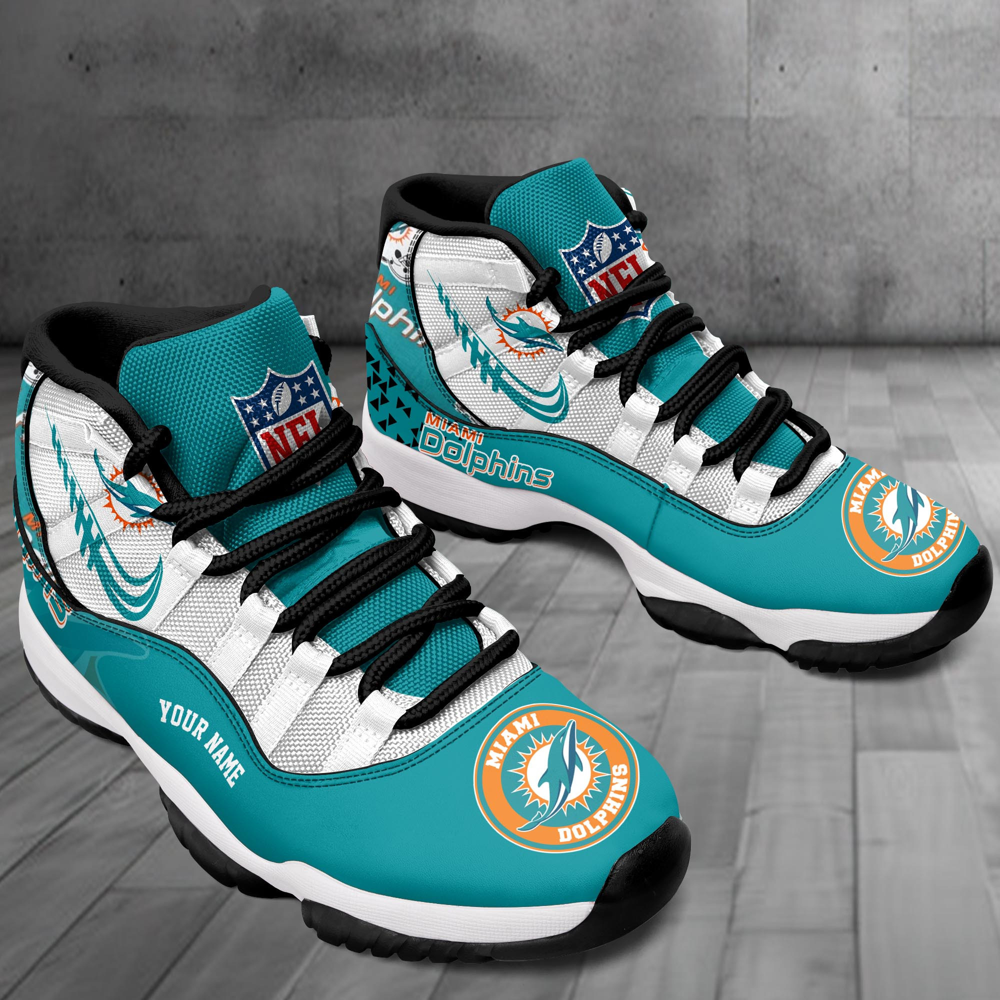 Miami Dolphins Air Jordan 11 Shoes JD08
